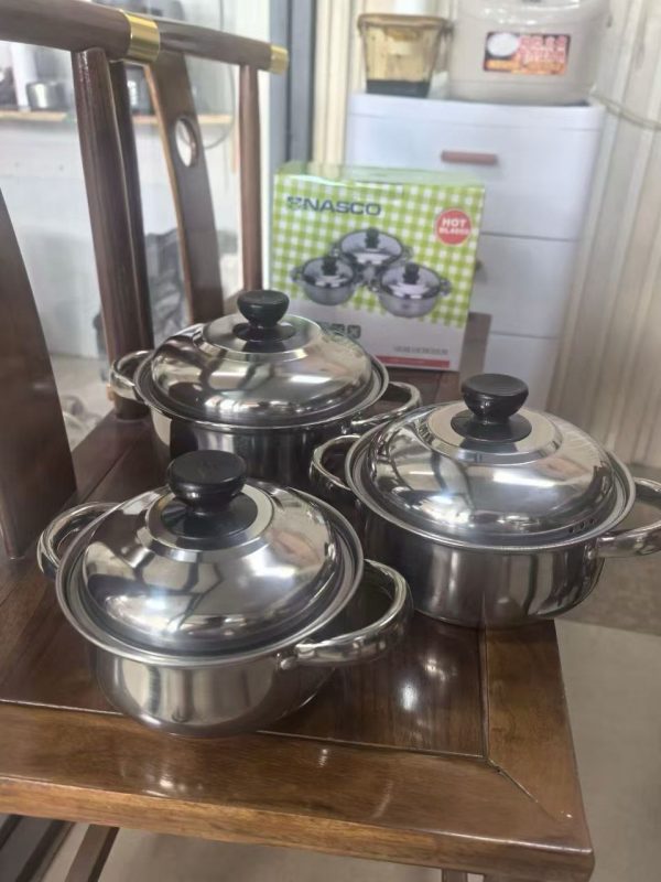3-in-1 Stainless Steel Plate Set (16cm, 18cm & 20cm)