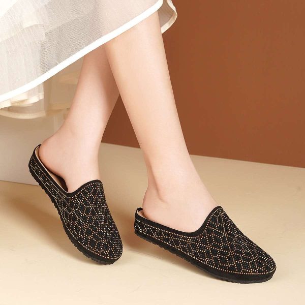 Ladies Rhinestones Slip On