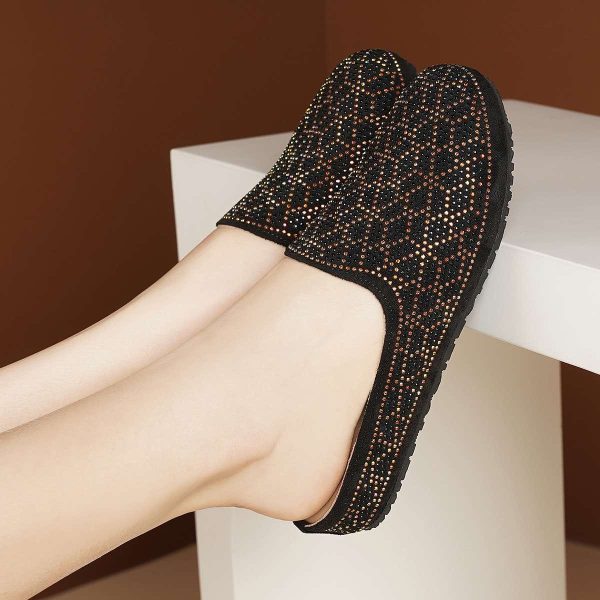 Ladies Rhinestones Slip On
