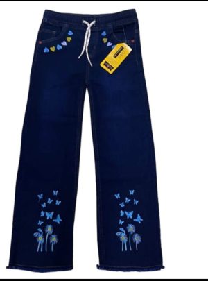 Girl's Butterfly Jean Deep blue